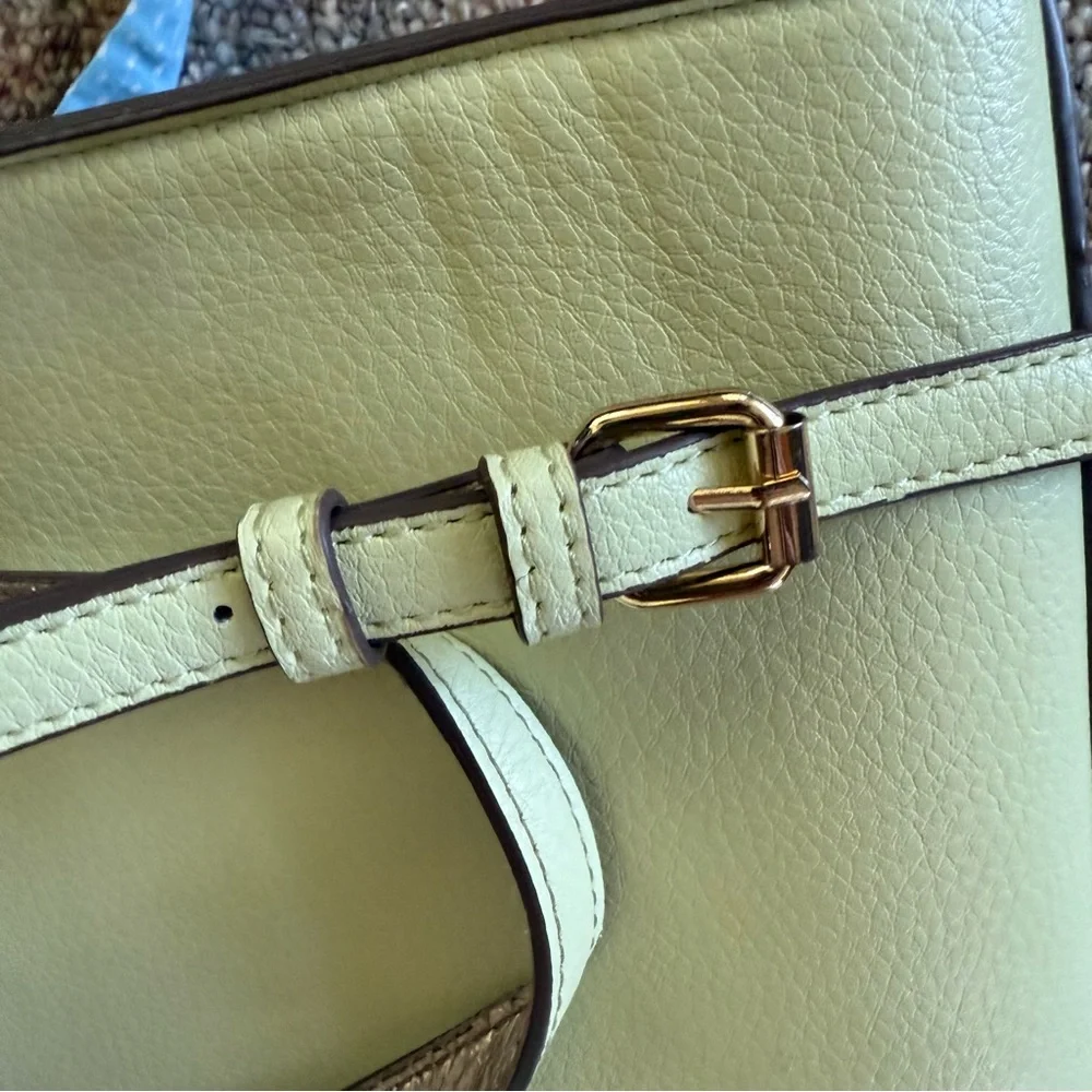 Anne Klein Lime Crossbody Boxy Dual Handle Snap Closure Purse and wristlet